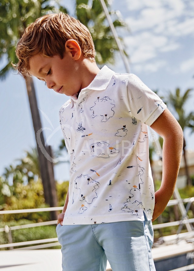 Tricou pentru copii cu guler polo
